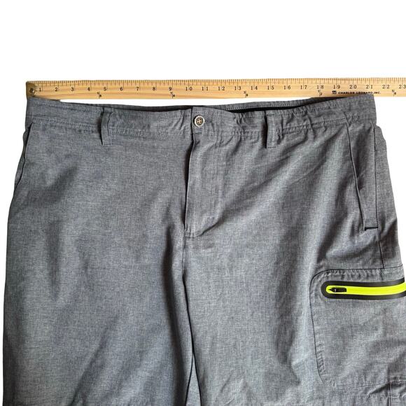 Loco Skailz Hybrid Shorts 42 Gray Stretch Boardwalk Surf Zip Pocket Mens - Picture 11 of 12